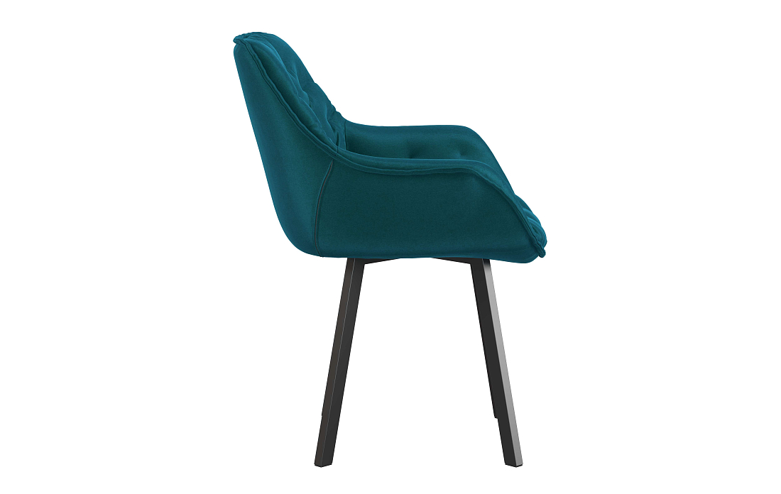 Стул Квинта велюр конфетти изумруд/Цвет металл черный